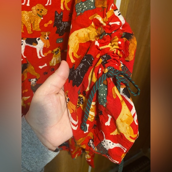 John Mark Red Long sleeve Pattern Doggies S 2X - Picture 6 of 6